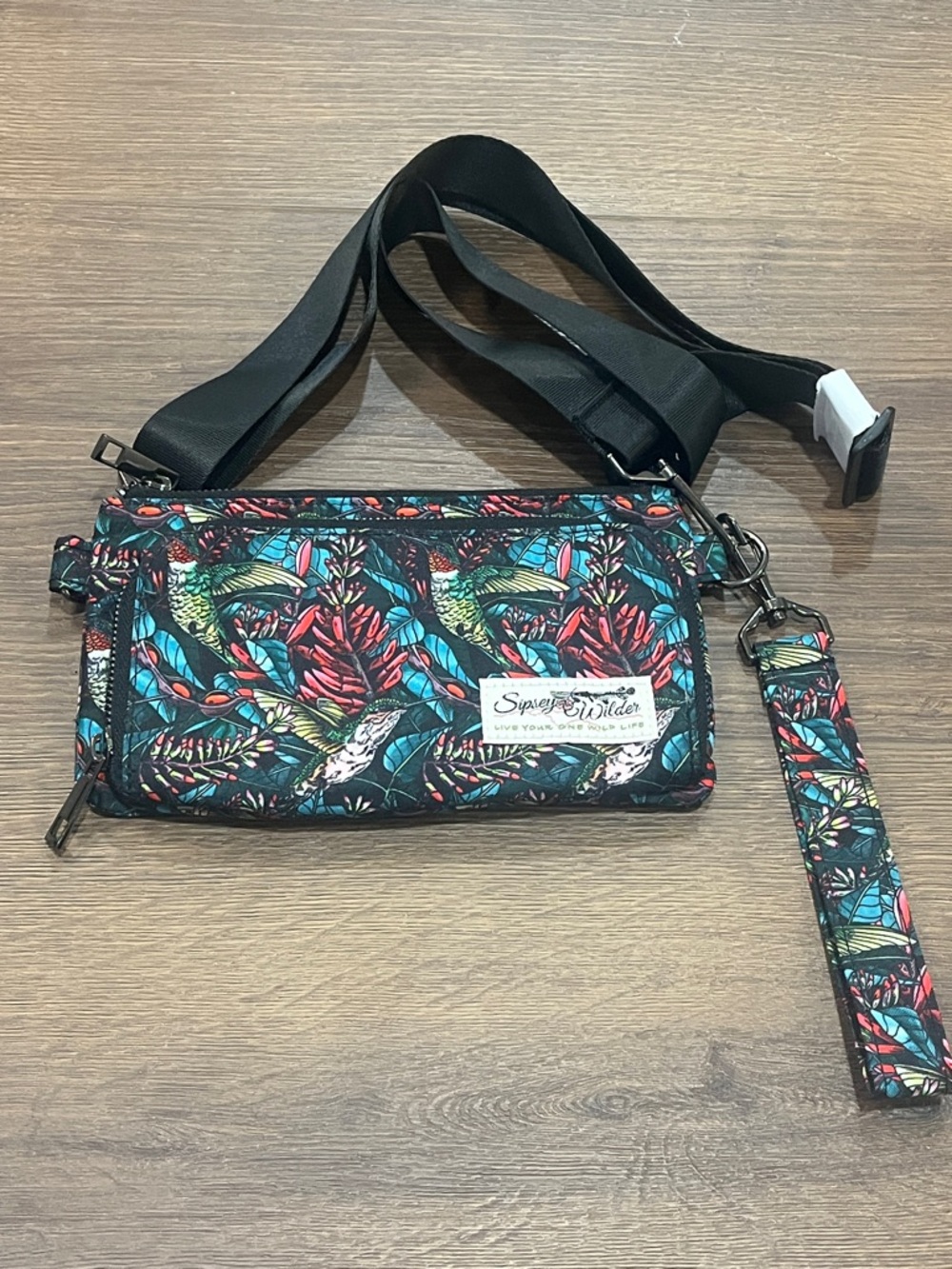 Sipsey Wilder | New Living Jewels crossbody bag/wallet wristlet hummingbirds